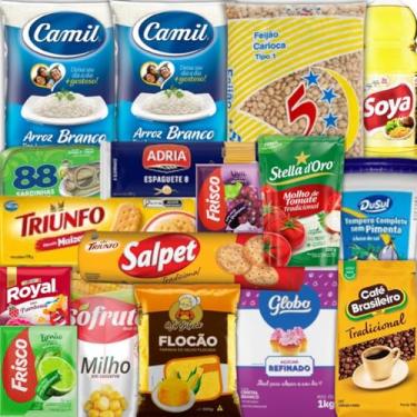 Imagem de Cesta Básica de Alimentos 18Itens - Kit de Produtos Alimentícios Essenciais Doação