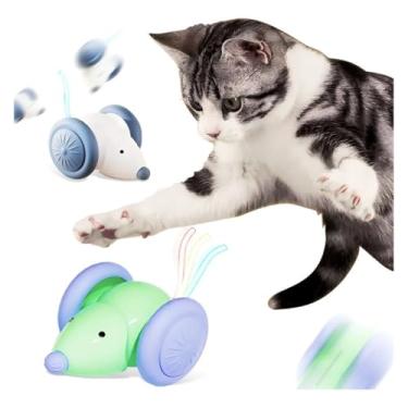 Imagem de Brinquedos Inteligentes Para Gatos - Brinquedos Interativos Para Aliviar O TéDio Dos Gatos Que Vivem Dentro De Casa(Verde)