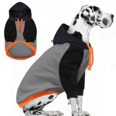 Imagem de AOFITEE Moletom com capuz extra grande para cães, quente com chapéu para outono e inverno, pulôver básico leve para cães com mangas, suéter com capuz para meninos e meninas, moletom para Weimaraner