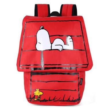 Imagem de Mochila Snoopy Vermelha Resistente Universitária - Luxcel