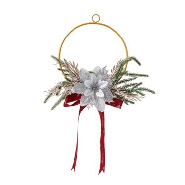 Imagem de Fxzqgnh Guirlanda de Natal, Decoração Natalina com Laço E Fita, Enfeite de Parede, Ornamento, Enfeite de Porta para Entrada, Festas E Eventos, Prata, Tamanho real