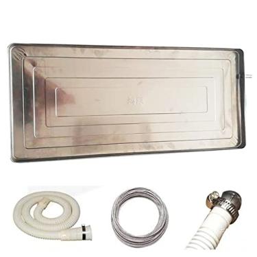 Imagem de Bandeja coletora de ar condicionado, unidade externa de ar condicionado coletora de água e bandeja de drenagem, bandeja de metal galvanizado, kit de encaixe de dreno com tubo de drenagem de