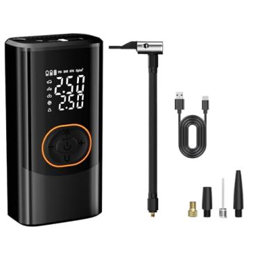 Imagem de Bomba de ar elétrica portátil, insuflador inteligente para veículos - 3 iluminações, 4 modos, bomba de ar elétrica para acampamento, carro, viagem, motocicleta, bolas