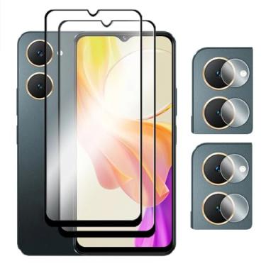 Imagem de Para Vivo Y18e Y18, película protetora de tela com cola de tela 2.5D 2.5D de vidro temperado 4in1 4in1