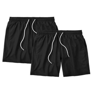 Imagem de Kit 2 Shorts Masculino Liso Básico Bermuda Tactel Água Praia Treino Academia Corrida-Masculino