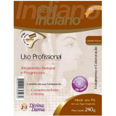 Imagem de Henê pó indiano 240g pouch castanho escuro divina dama