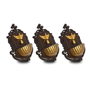 Imagem de Kit 10 Pia Água Benta Divino Espírito Santo Dourado