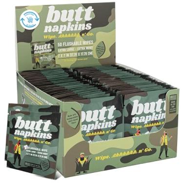 Imagem de Guardanapos de bumbum – Lenços umedecidos para adultos, 50 solteiros, tamanho de viagem, à base de plantas sem perfume com Aloe e vitamina E, hipoalergênicos