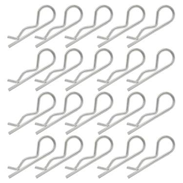 Imagem de Cionyce 20 peças de pinos de engate R Clips, contrapino de retenção de galvanização de aço carbono M3,5 x 75 mm Clipe de mola para reboque, trator, cortador de grama, barra de reboque de caminhão e