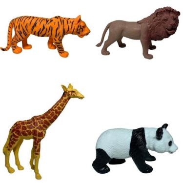 Imagem de 4 Animais Selvagens Savana Africana Zoológico Safari Panda Leão Tigre 