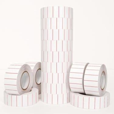 Imagem de Rolos etiquetas adesivas, branca, etiquetadora manual, ideal preco, pratico, 600 unid, reutilizavel.