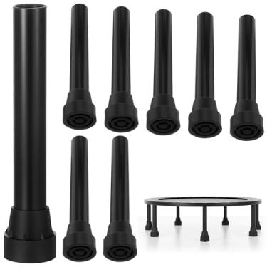 Imagem de Innconee 8 peças de pernas de substituição de trampolim universais de 19 x 0,20 cm com capas de borracha, tubo de perna de aço inoxidável, acessórios de mini tubo de trampolim, peça de salto