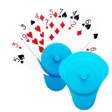 Imagem de Suporte de cartas de baralho para mãos pequenas, pacote com 1/2/4 – Organizador de cartas mãos livres de fácil aderência, ferramenta de classificação de cartas para UNO, pôquer, jogos de tabuleiro e