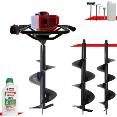 Imagem de Perfurador De Solo Completo Anmax 3 Brocas + óleo Stihl