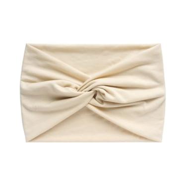 Imagem de Faixa de cabelo feminina elástica respirável esportiva antiderrapante faixa de cabelo faixa de transpiração para ciclismo, corrida, ioga (damasco)