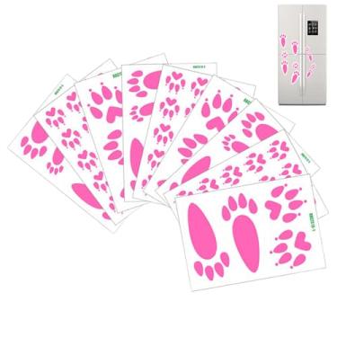 Imagem de Autocolantes De Pegadas Do Coelho Da Páscoa | 9 Adesivos Decorativos de PVC Adesivo Dupla Face | Autocolantes de Pegadas de Pata de Coelho,para Vidro Espelho Porta Frigorífico Quarto Cozinha Sala Loja
