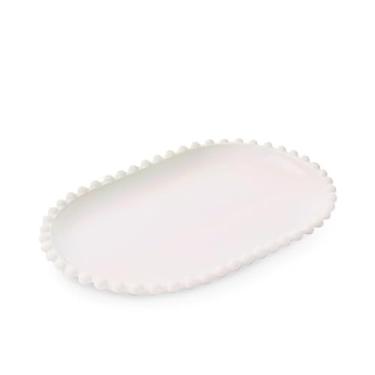 Imagem de Kit 2 Bandejas Decorativas Pérola Oval 20x13cm para Decoração de Mesa e Festas – Bandeja Acrílica Elegante (Furta-Cor)