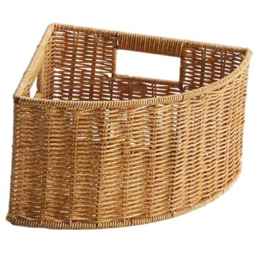 Imagem de WeiLaiKeQi Cesto de canto triangular, caixa organizadora portátil com abertura superior, leve e em formato de leque, ideal para guardar revistas, revistas e, S