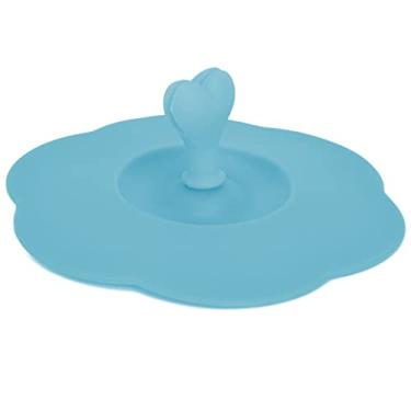 Imagem de ZJchao Tampa de Copo de Silicone, Calor, Macio, Flexível, Máquina de Lavar Louça, Cobertura Segura para Bebidas para Cozinha, Uso Doméstico, Material de Silicone de Qualidade Alimentar, (Azul)