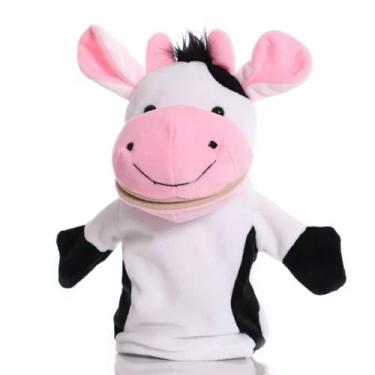 Imagem de Fantoche Vaca de Pelúcia 25cm  Brinquedo Educativo e Divertido - wb
