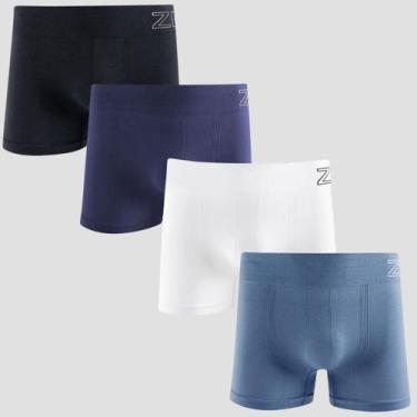 Imagem de Kit 4 Cueca Boxer Masculina Zee rucci Microfibra Poliamida Original, S