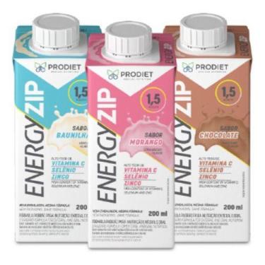 Imagem de Kit 12 Energyzip 200ml Chocolate Morango Ou Baunilha Prodiet, Morango