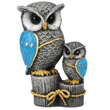 Imagem de Home Genie Estátuas de resina de coruja sábia | Pai (1,6 x 2,6 x 5,9))