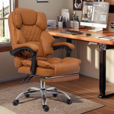 Imagem de Cadeira De Escritório,Reclinável com Apoio para os Pés, Assento Extra Acolchoado, Design Ergonômico e Encosto Alto para Escritório ou Home Office
