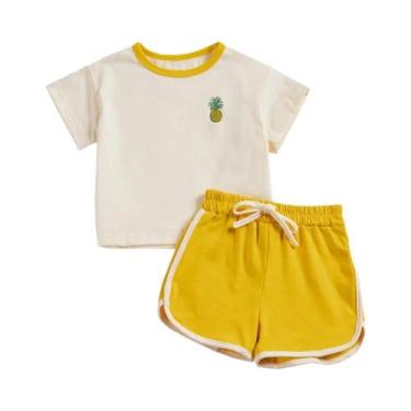 Imagem de Conjunto De Verão Infantil Com Estampa De Desenho Animado, Casual, Cam