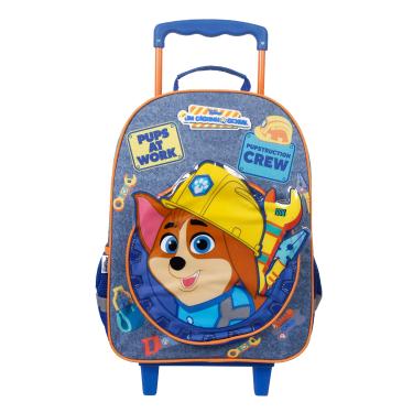 Imagem de Mala Escolar Com Rodinhas - Um Cãozinho Genial - Linha Super - Bolso Frontal Redondo com Patch em PVC Aplicado, Bolso Lateral e Bolsos Laterais