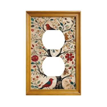 Imagem de Capa de interruptor de luz decorativa para pássaros de árvore, 1 gangue, frente única, placa de parede, placa elétrica para decoração de casa