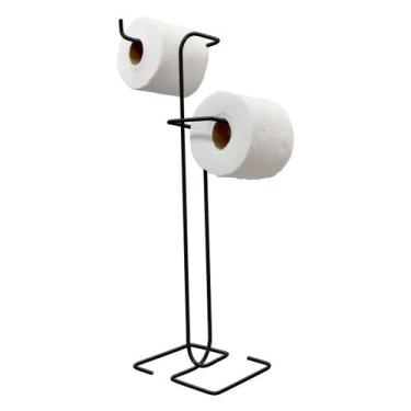 Imagem de Suporte Porta Papel Higiênico de Chão 2 Rolo Prime - Preto - 193105_mo