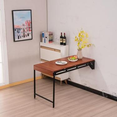 Imagem de Mesa de jantar montada na parede, mesa dobrável Murphy, prateleira de economia de espaço, bancada de trabalho e mesa multifuncional, mesa de armazenamento montada na parede