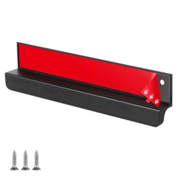 Imagem de BaiNong Alça sem mão para lixeira de pés de armário, puxador de pé preto sem toque de 20 cm para lixeira embaixo da pia com suporte adesivo forte (1, FH01-Preto 8IN)