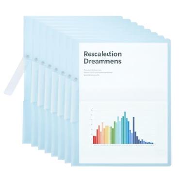 Imagem de PATIKIL Pacote com 10 capas de relatório transparentes com clipe giratório, pastas de apresentação frontais de 30 x 23 cm, fichário de documentos com capacidade de 100 folhas para projeto de