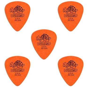Imagem de Kit 5 Palheta Tortex Dunlop U.S.A Laranja .60Mm