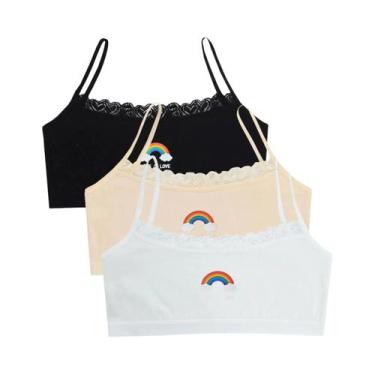 Imagem de Sutiãs De Treino Pequenos Com Estampa De Arco-Íris Para Meninas Adoles