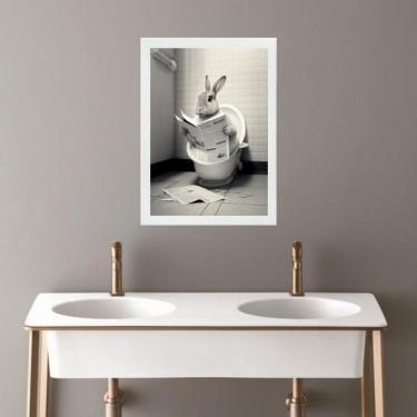 Imagem de Quadro Banheiro Coleção Animais - Coelho 45X34Cm