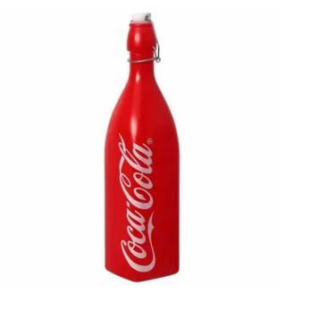 Imagem de Garrafa De Vidro Quadrada 1L Hermética Coca-Cola Vermelha