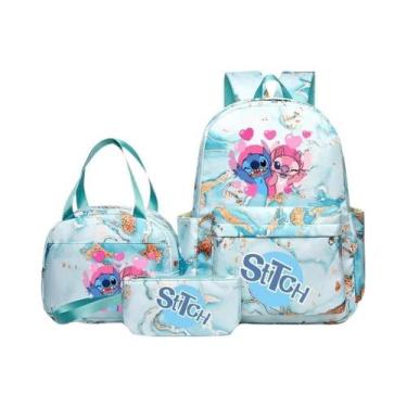 Imagem de Conjunto De Mochila Anime Lilo & Stitch Para Crianças Com Bolsa De Alm
