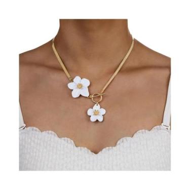 Imagem de Tornozeleira Feminina Boêmia Com Pingente De Flor Branca E Amarela Par