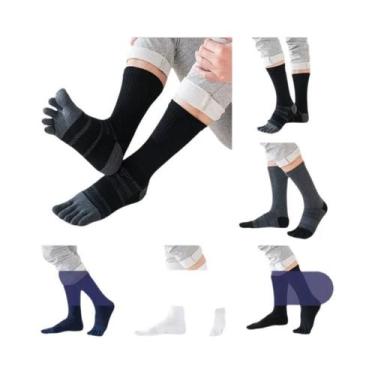 Imagem de Meias De Compressão Masculinas De 5 Dedos, Longas, Grossas, Absorvente