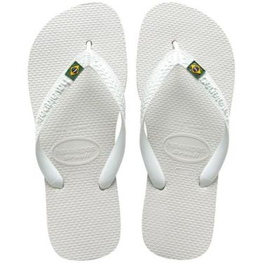 Imagem de Chinelo Havaianas Brasil Unissex, 45, Branco