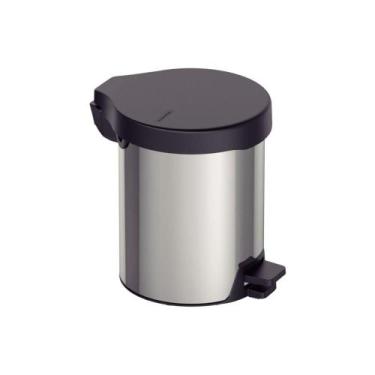 Imagem de Lixeira com Pedal New em aço inox com acabamento polido 5 L Tramontina