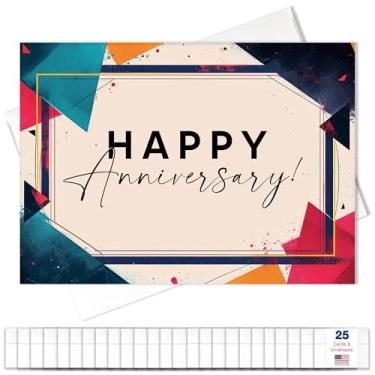 Imagem de Conjunto de cartões de aniversário de trabalho a granel (movimentos modernos) pacote com 18 e envelopes brancos - Cartões de aniversário de trabalho de 12 x 17 cm para funcionários, colegas de