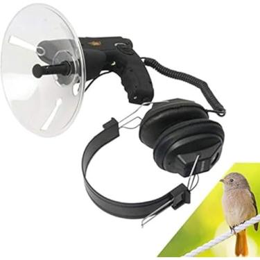 Imagem de Monóculos de microfone parabólico portátil, amplificador de som monocular 8X, dispositivo digital de observação e escuta da natureza, para atividades ao ar livre e entretenimento familiar, e