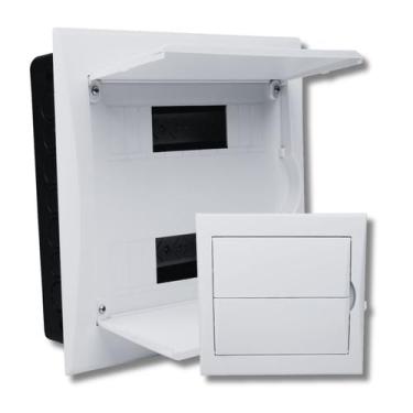 Imagem de Quadro Distribuição 24/36 Disjuntores Embutir Caixa Disjuntor Branco D