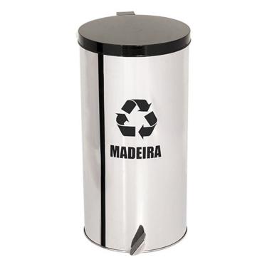 Imagem de Lixeira Pedal Coleta Seletiva Lixeira de Aço Inox 30x60 50 Litros com Pedal Uso Comercial e Industrial Azul, Amarelo