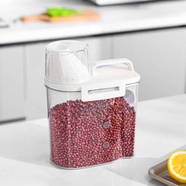 Imagem de Pote Hermético para Alimentos de Acrílico 1800ml para Armazenar Diversos com Tampa Herm...