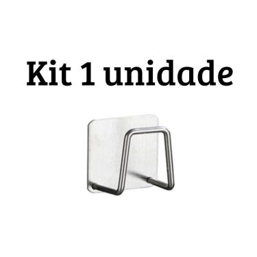 Imagem de Suporte Porta Esponja Kit 5 Unidades para Bucha de Pia em Aço Inox 304 com Adesivo para...